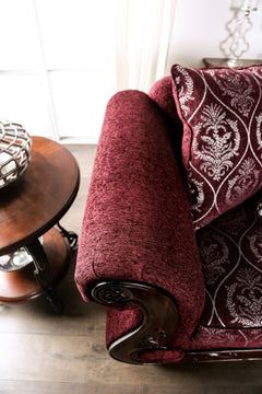 Sassari Burgundy Loveseat - Ornate Home