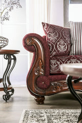 Sassari Burgundy Loveseat - Ornate Home
