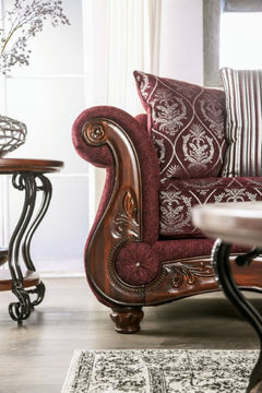 Sassari Burgundy Loveseat - Ornate Home