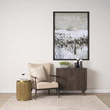Satima White/Gold Marble Metal Round Fluted Accent Table - Ornate Home