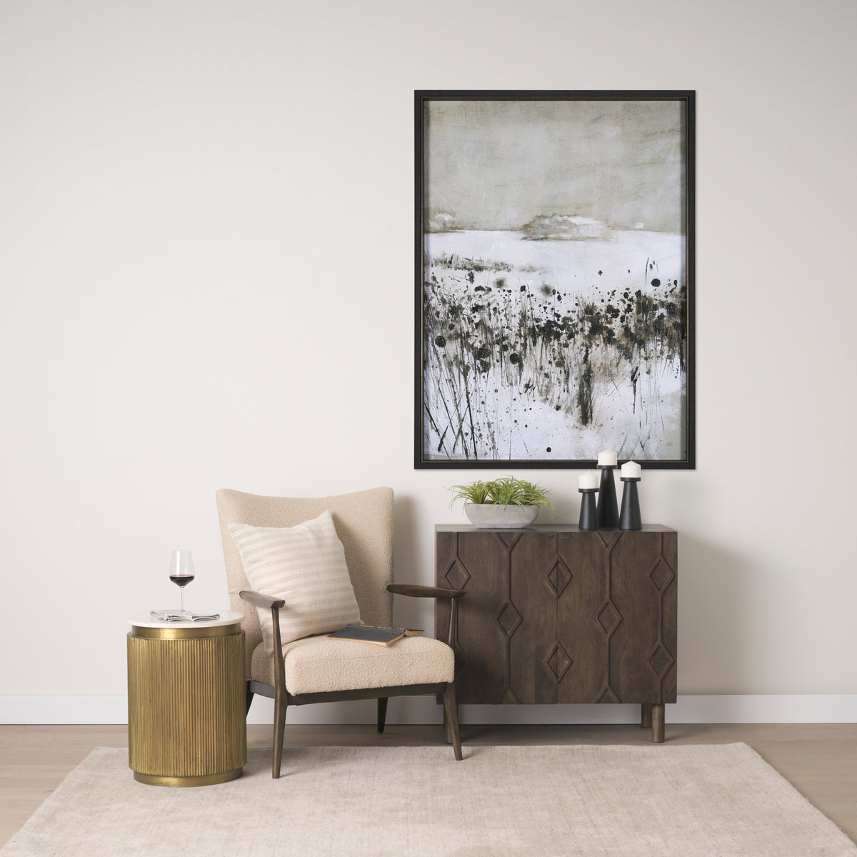 Satima White/Gold Marble Metal Round Fluted Accent Table - Ornate Home
