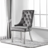Satinka Gray & Mirrored Silver Side Chair (Set of 2) - Ornate Home