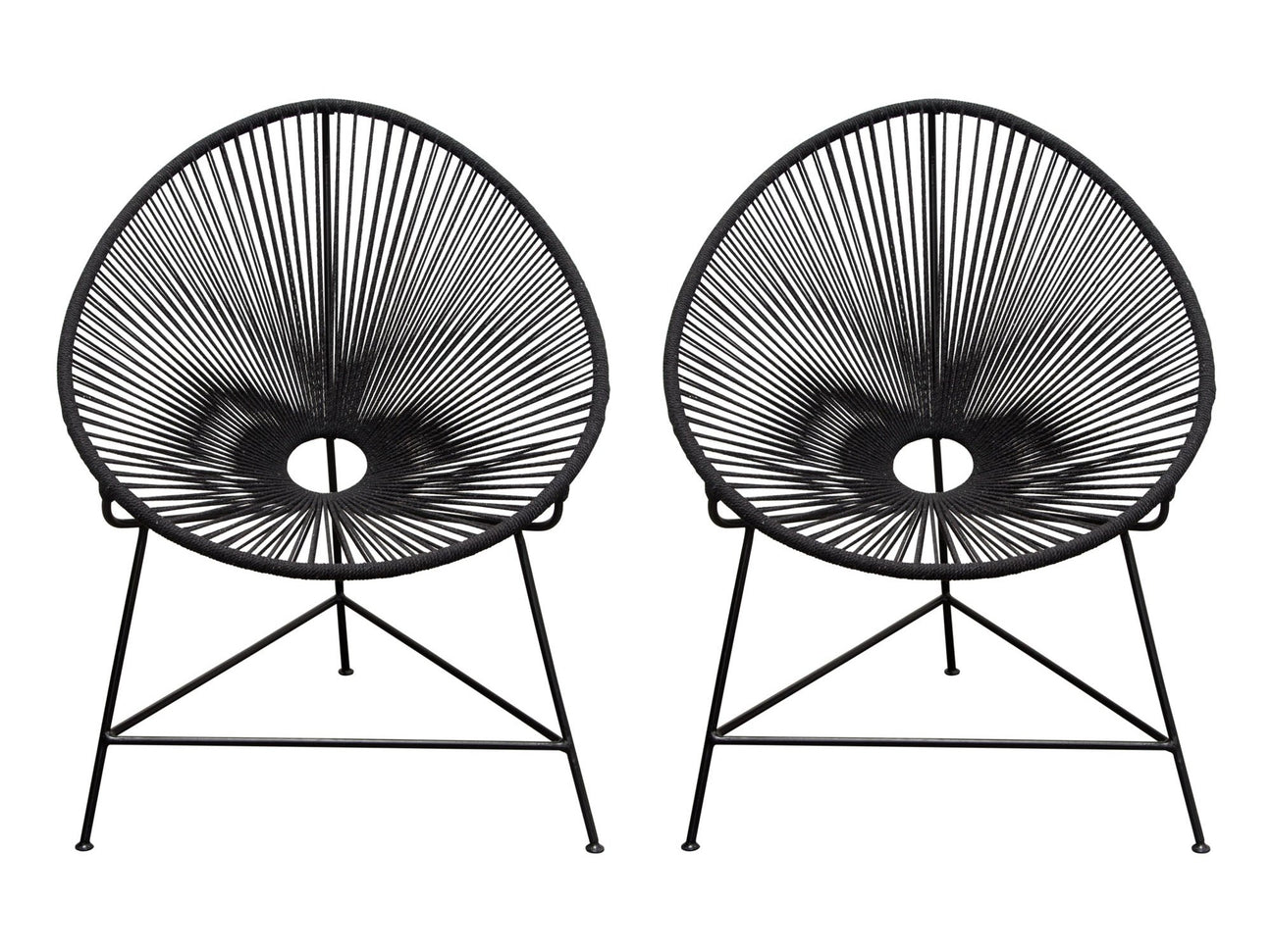 Sativa Black Accent Chair (Set of 2) - Ornate Home