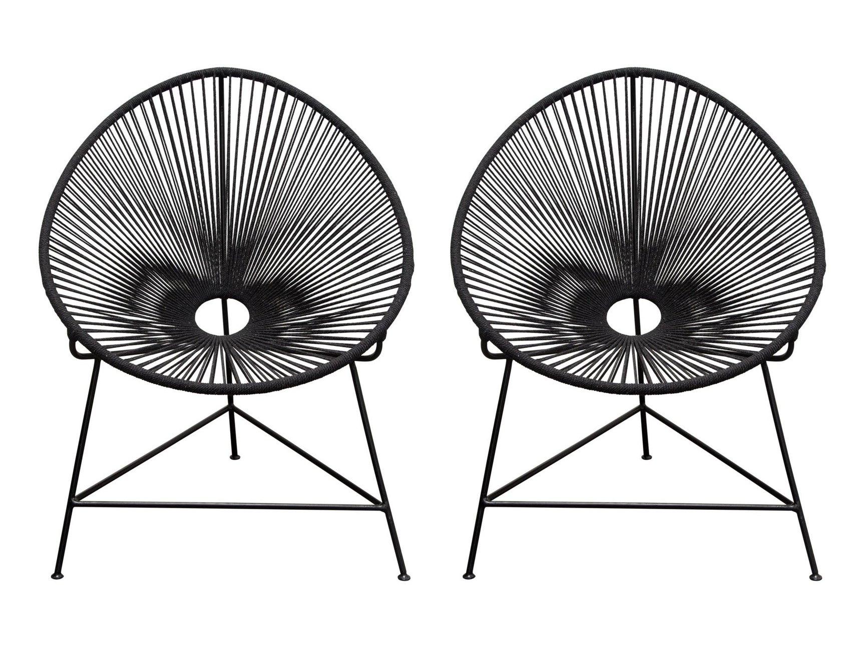 Sativa Black Accent Chair (Set of 2) - Ornate Home