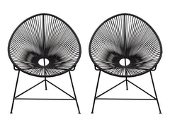Sativa Black Accent Chair (Set of 2) - Ornate Home