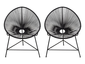 Sativa Black Accent Chair (Set of 2) - Ornate Home