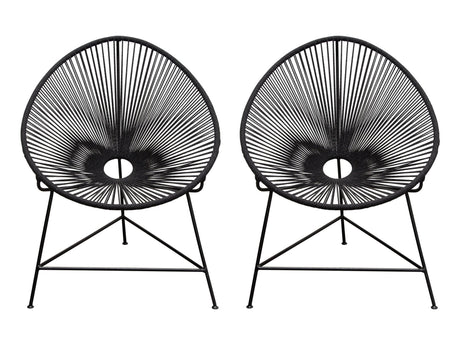 Sativa Black Accent Chair (Set of 2) - Ornate Home