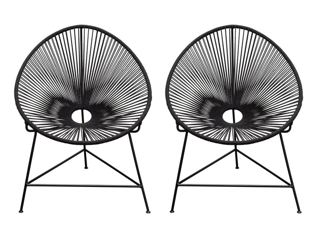 Sativa Black Accent Chair (Set of 2) - Ornate Home