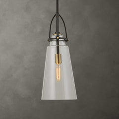 Saugus Black/Brass Industrial 1 Light Pendant - Ornate Home