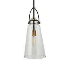 Saugus Black/Brass Industrial 1 Light Pendant - Ornate Home