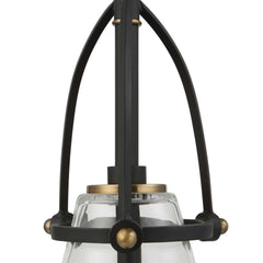 Saugus Black/Brass Industrial 1 Light Pendant - Ornate Home