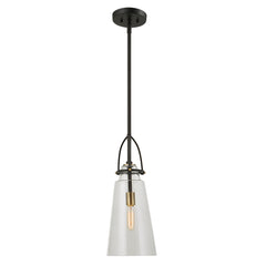 Saugus Black/Brass Industrial 1 Light Pendant - Ornate Home