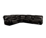 Saul Black Leather-Aire Power Motion Sectional Sofa - Ornate Home