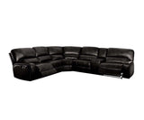Saul Black Leather-Aire Power Motion Sectional Sofa - Ornate Home