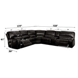 Saul Black Power Motion Sectional Sofa - Ornate Home
