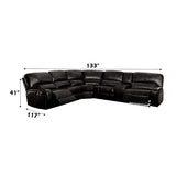 Saul Black Power Motion Sectional Sofa - Ornate Home