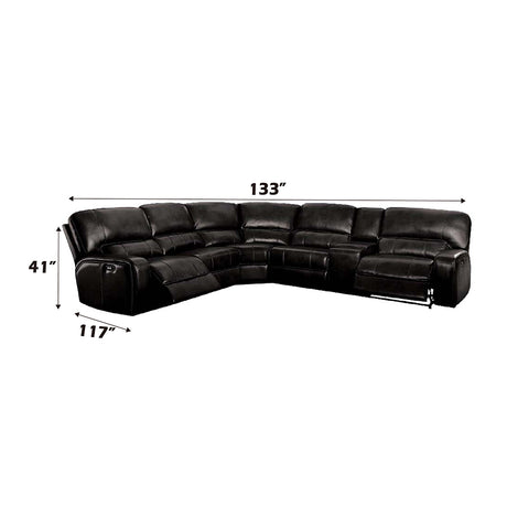 Saul Black Power Motion Sectional Sofa - Ornate Home