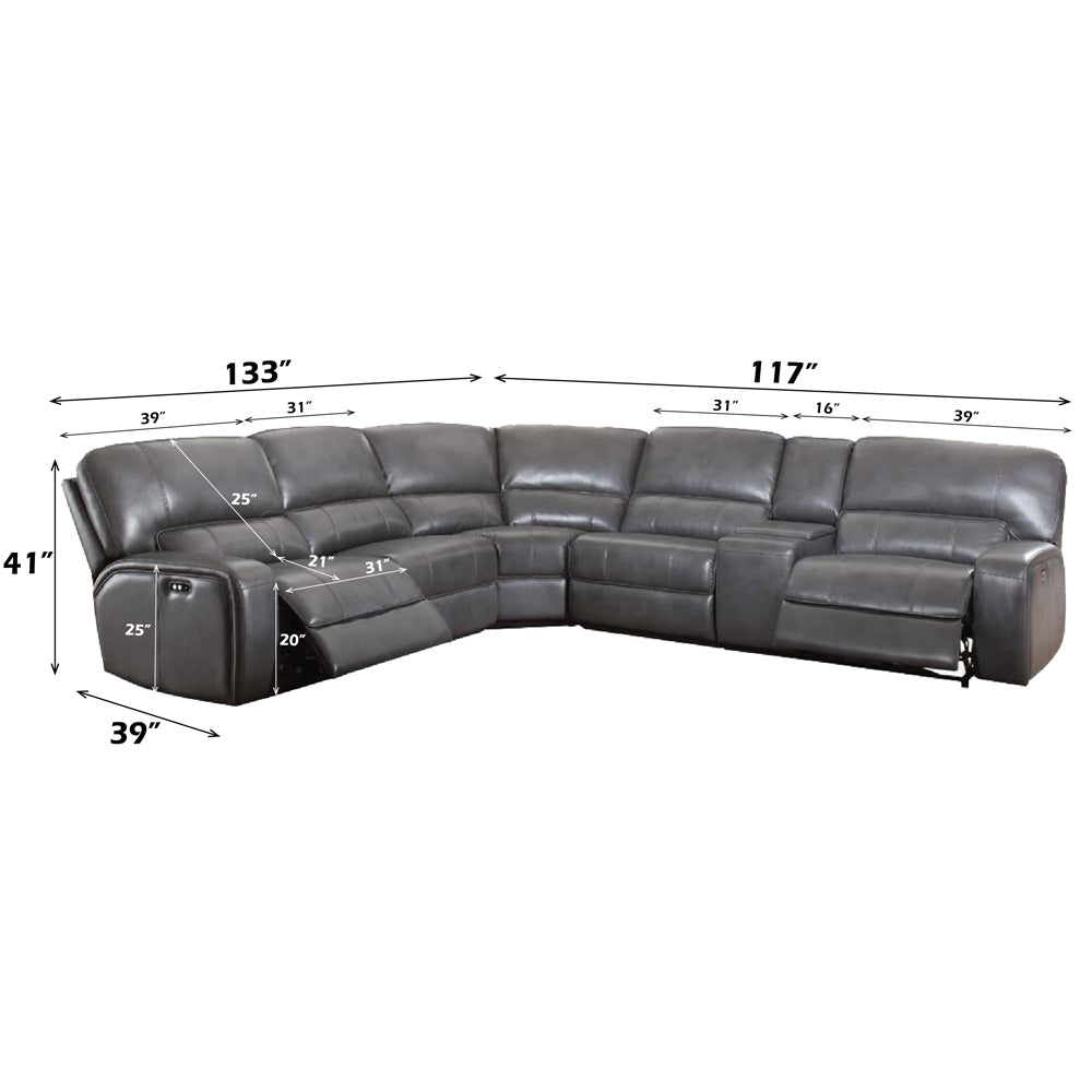 Saul Gray Power Motion Sectional Sofa - Ornate Home