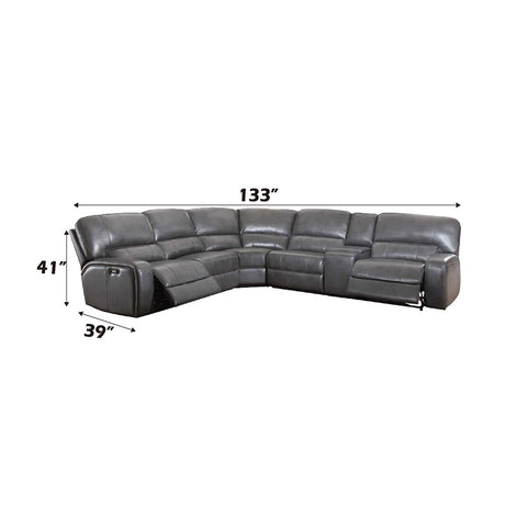 Saul Gray Power Motion Sectional Sofa - Ornate Home