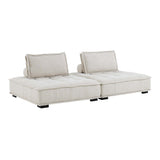 Saunter Beige 2-Piece Tufted Fabric Loveseat - Ornate Home