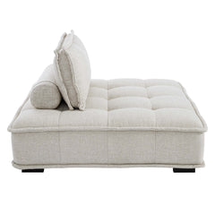 Saunter Beige 5-Piece Tufted Fabric Sectional Sofa - Ornate Home