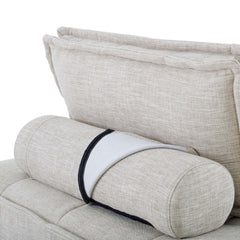 Saunter Beige Tufted Fabric Armless Chair - Ornate Home