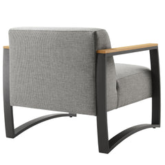 Sauve Charcoal/Light Gray Outdoor Patio Aluminum and Fabric Armchair - Ornate Home