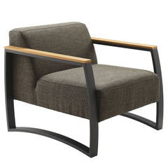 Sauve Charcoal/Smoke Outdoor Patio Aluminum and Fabric Armchair - Ornate Home