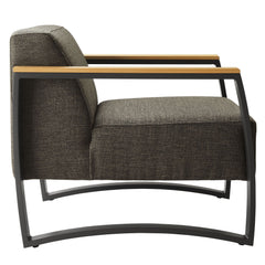 Sauve Charcoal/Smoke Outdoor Patio Aluminum and Fabric Armchair - Ornate Home