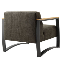 Sauve Charcoal/Smoke Outdoor Patio Aluminum and Fabric Armchair - Ornate Home