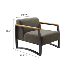 Sauve Charcoal/Smoke Outdoor Patio Aluminum and Fabric Armchair - Ornate Home
