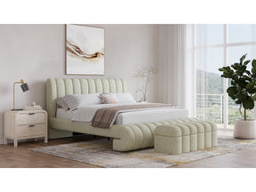 Savage Maximalist Eastern King Upholstered Bed in Sandy Chenille - Ornate Home