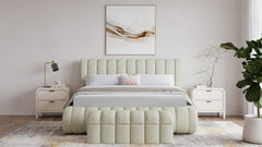 Savage Maximalist Eastern King Upholstered Bed in Sandy Chenille - Ornate Home