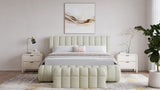 Savage Maximalist Queen Upholstered Bed in Sandy Chenille - Ornate Home