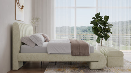 Savage Maximalist Queen Upholstered Bed in Sandy Chenille - Ornate Home