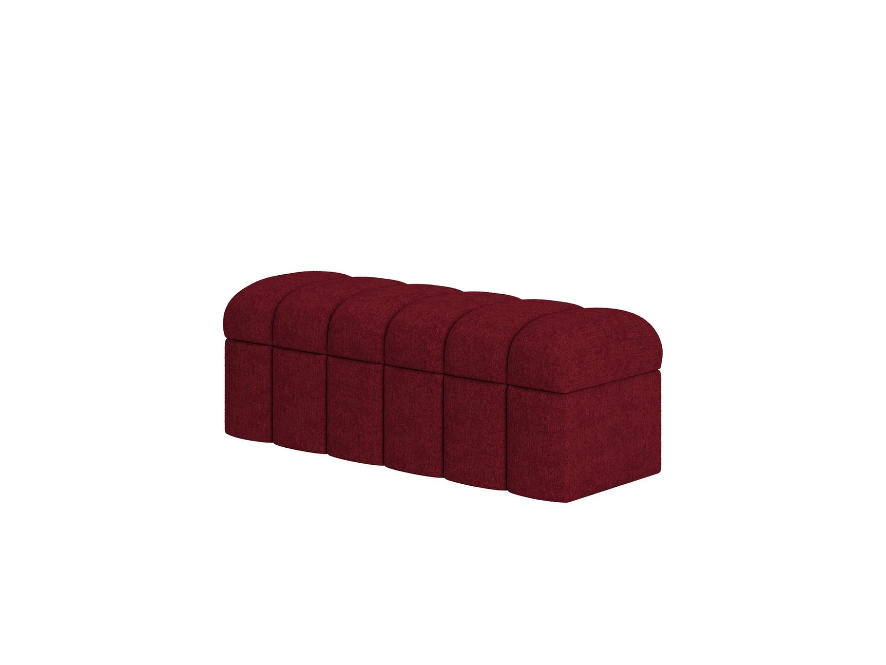 Savage Upholstered Storage Bench in Ruby Chenille - Ornate Home