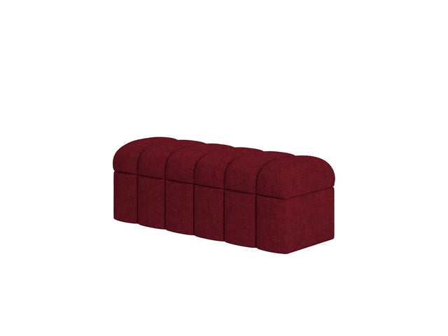 Savage Upholstered Storage Bench in Ruby Chenille - Ornate Home