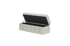Savage Upholstered Storage Bench in Sandy Chenille - Ornate Home