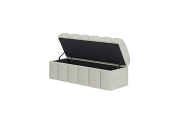 Savage Upholstered Storage Bench in Sandy Chenille - Ornate Home