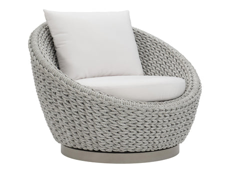 Savaii Marled Clay/White/Cream Outdoor Swivel Chair - Ornate Home