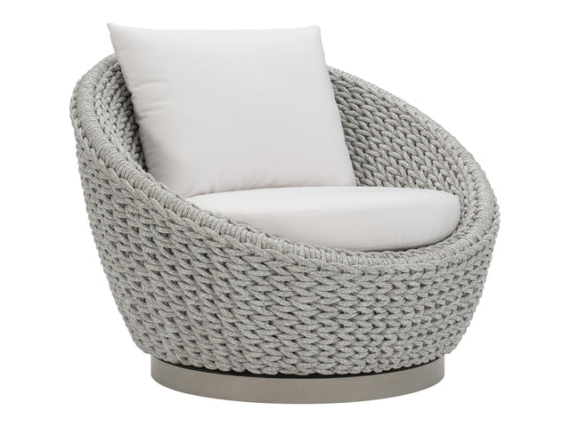 Savaii Marled Clay/White/Cream Outdoor Swivel Chair - Ornate Home