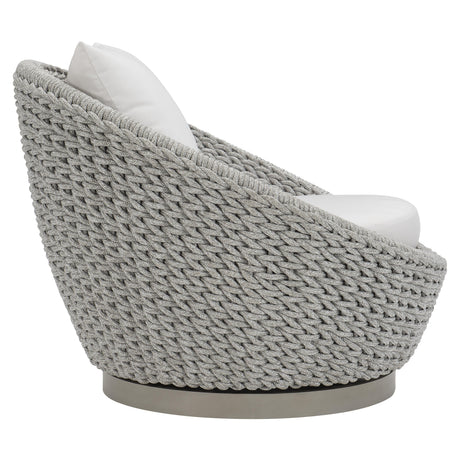 Savaii Marled Clay/White/Cream Outdoor Swivel Chair - Ornate Home