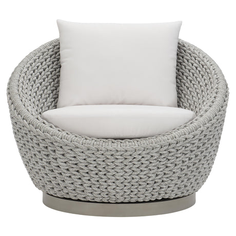 Savaii Marled Clay/White/Cream Outdoor Swivel Chair - Ornate Home