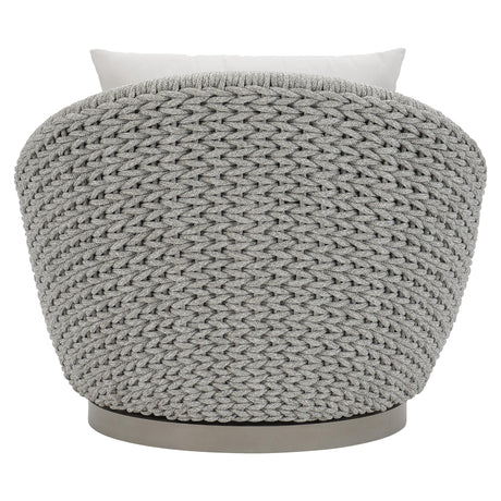 Savaii Marled Clay/White/Cream Outdoor Swivel Chair - Ornate Home