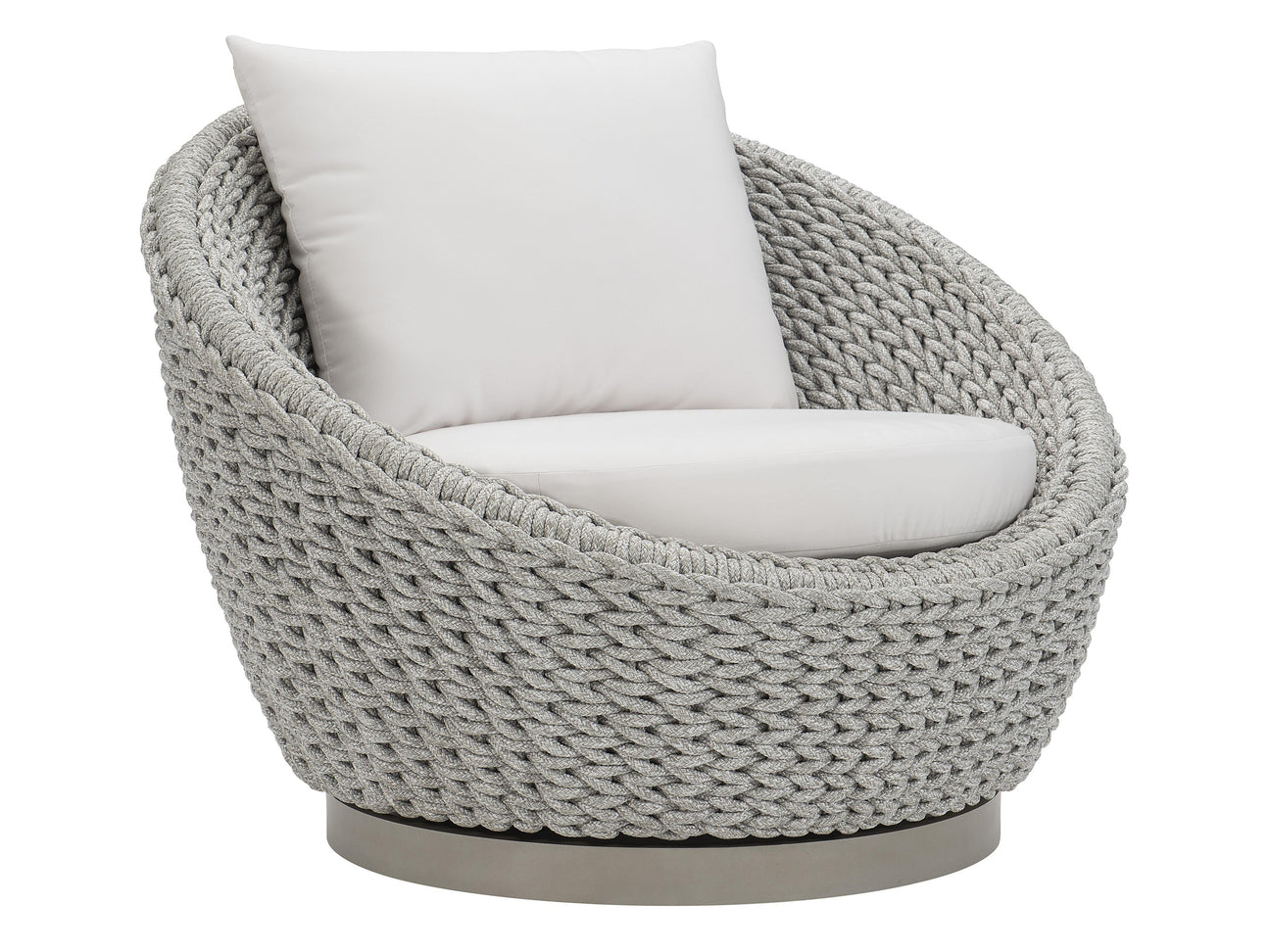 Savaii Marled Clay/White/Cream Outdoor Swivel Chair - Ornate Home