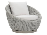 Savaii Marled Clay/White/Cream Outdoor Swivel Chair - Ornate Home