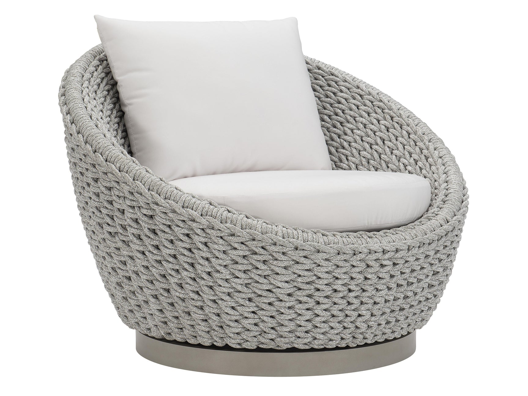 Savaii Marled Clay/White/Cream Outdoor Swivel Chair - Ornate Home