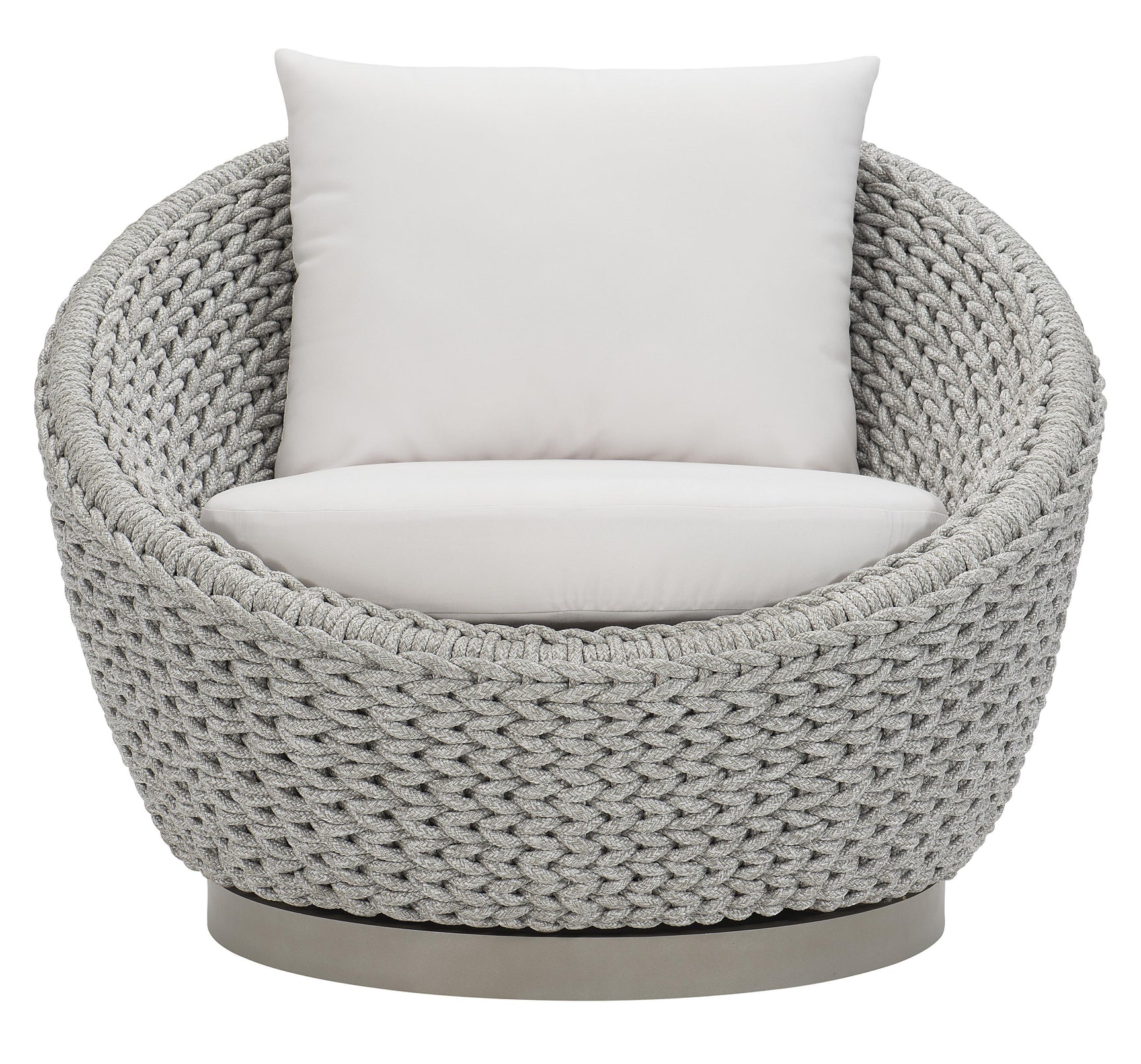Savaii Marled Clay/White/Cream Outdoor Swivel Chair - Ornate Home