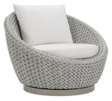 Savaii Marled Clay/White/Cream Outdoor Swivel Chair - Ornate Home