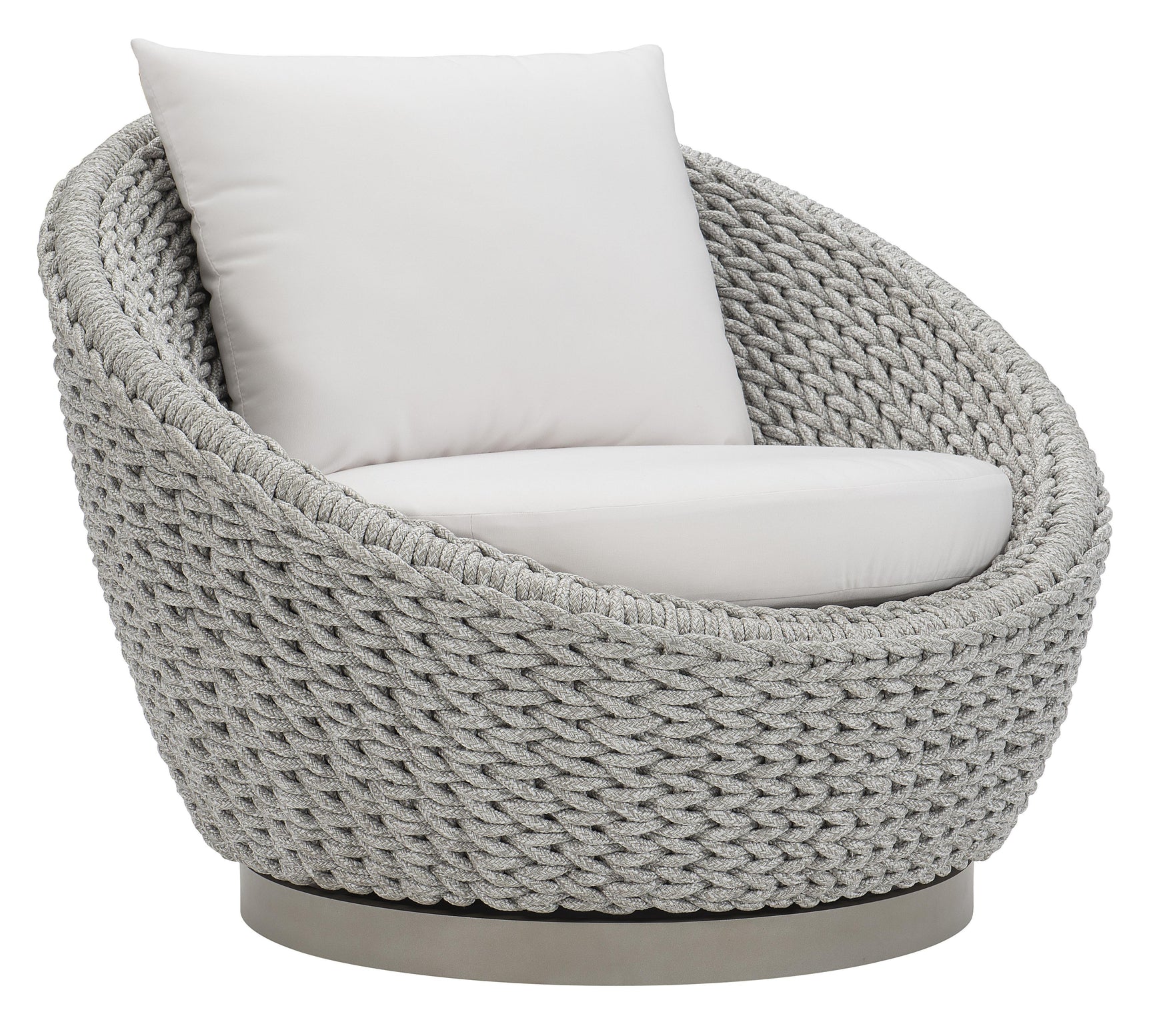 Savaii Marled Clay/White/Cream Outdoor Swivel Chair - Ornate Home